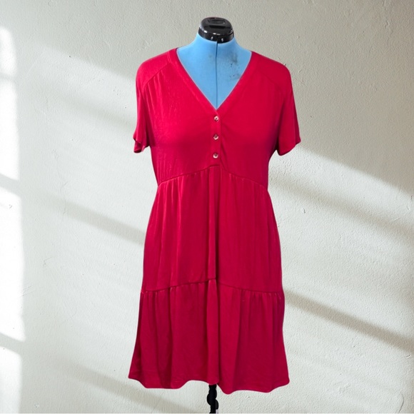 KNOX ROSE Red Tiered Dress | XXL - Picture 1 of 2